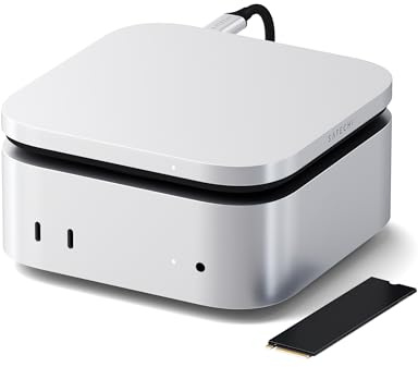 SATECHI schlankes USB4-Gehäuse für NVMe-SSDs, 40 Gbit/s | Aktives Kühlsystem, unterstützt M.2-Formate 2230/2242/2260/2280; SSD nicht enthalten