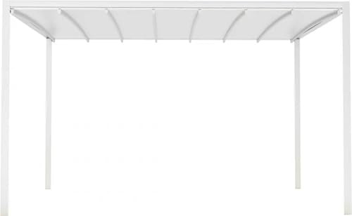Pergola 3x4 mt Copertura Retrattile 390x291x255cm colore Bianco