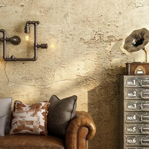 FunStick Tapete Beton Selbstklebend Klebefolie Arbeitsplatte Küche Braun Beige Betonoptik Folie Wand Wohnzimmer Schlafzimmer Verwitterter Beton Möbelfolie Selbstklebend Tischplatte Kommode 30CMx5M