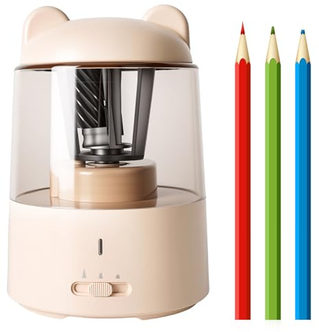Taille-Crayon Electrique, Pencil Sharpener, Taille-crayon automatique | pour Crayons de 6 à 8 mm Portable et Sûr Taille-Crayon Automatisé Rechargeable avec Réservoir pour École/Classe/Bureau/Maison