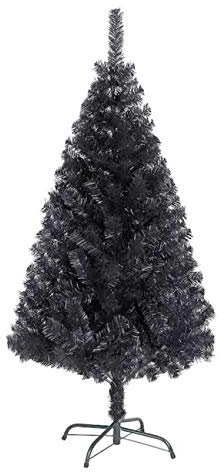 Albero di Natale verde, nero, bianco, 230 rami (nero)