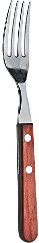 Tramontina 6 pcs Table Fork Dining Kitchen Stainless Steel Treated Wood Handle (Red)
