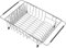 Sanno Erweiterbares großes Gericht Trockenstange, Deep Dish Rack Utensil Besteckhalter Waschbeckenschale, Tiefe große Schüssel Abflussregal in Waschbecken auf Theke, Edelstahl