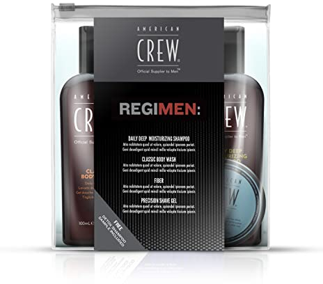 Revlon 7266397000 American Crew Travel Kit Crema Formadora de Cabello, Champú para Hombre, Gel Corporal Y Gel de Afeitado de Precisión