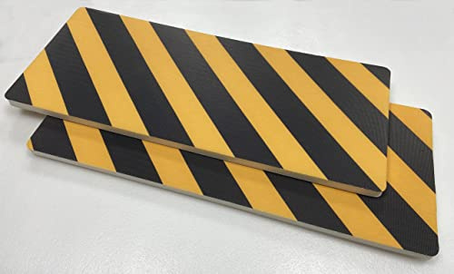 2 piezas proteccion parking INTACTO, amarillo y negro con adhesivo 730x300x20mm.