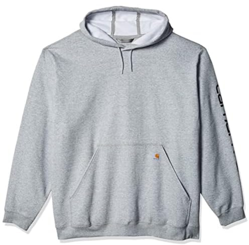 Carhartt Herren Sleeve Logo Hooded Sweatshirt Kapuzenpullover, Heather Grey/Black, M