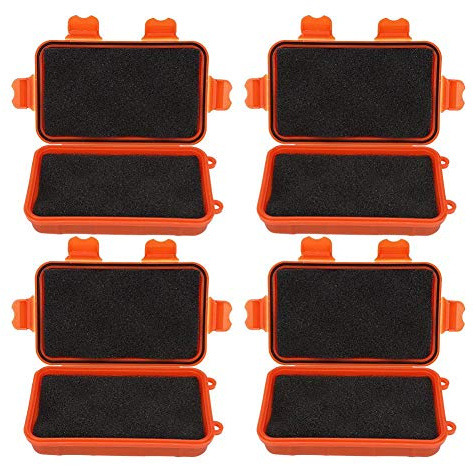 MAGT Survival Wasserdichte Box, 4 Stück Kleine Survival Aufbewahrungsbox für Außenbereich, Druckfeste Wasserdichte Koffer Shakeproof Versiegelungsbox