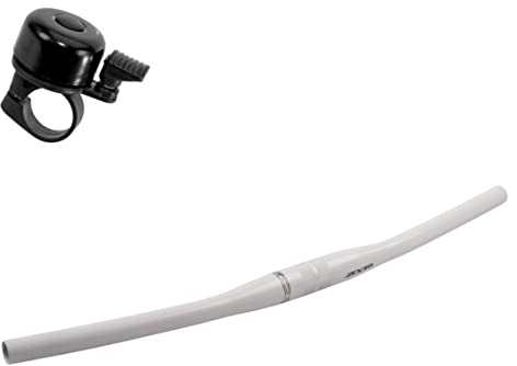 Fahrradlenker Zoom Riser Bar 625 mm MTB Lenker Klemmung Ø 31,8 mm Alu weiß inkl. 1 x Fahrradklingel