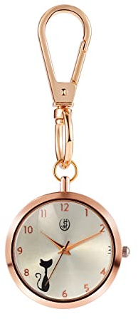 Avaner Taschenuhr mit großes Zifferblatt Rucksack Schlüsselanhänger Uhr Schwesternuhren mit Clip Pocket Watch für Damen Herren Jungen Mädchen
