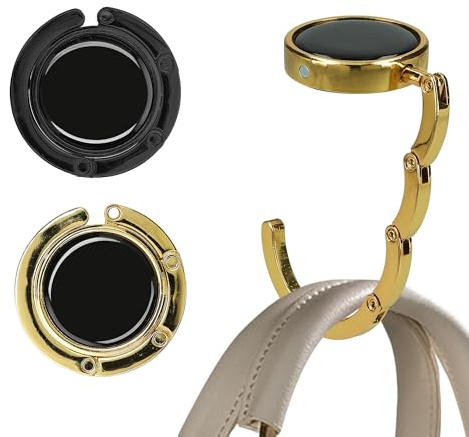 kwmobile Taschenhalter für Tisch - 2x Handtaschenhalter für Tisch - Taschenhaken faltbar - Taschen Aufhänger - Taschen Halter Haken - Tischhaken Set