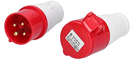Conector de enchufe industrial, conector impermeable para exteriores, enchufe trifásico de 4 pines 3, fase de 4 pines Pa66 latón Ip44 Juego de enchufes aislados a prueba de agua 380v-415V16A 3P + E