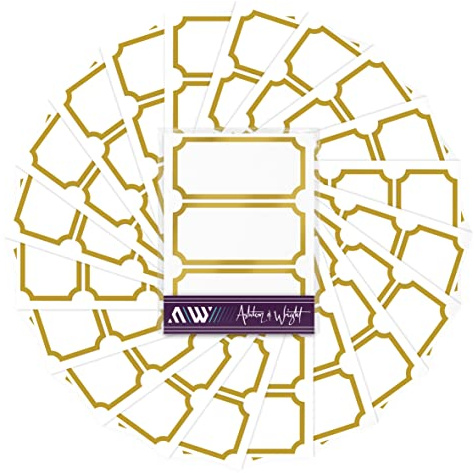 Ashton and Wright - Gold Border Stickers - 60 Easy Peel Jam Jar Labels - 75 x 35mm (1)