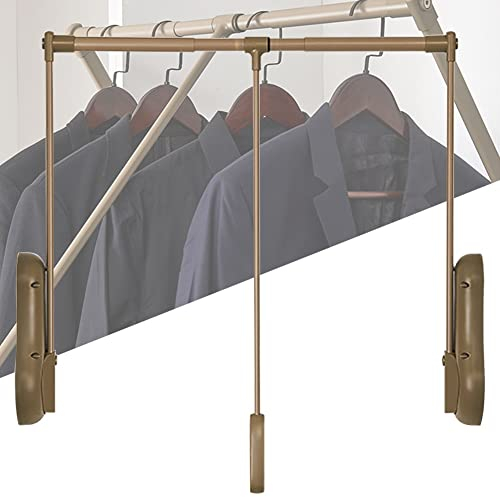 DYK&NX Garderoben Kleiderlift, Verstellbar Kleiderstange, platzsparend Kleiderschrank Dämpfungssystem, Das belastbare Gewicht beträgt 28KG, für Schlafzimmer Garderobe (Size : 510-650mm)
