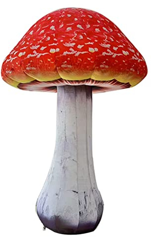 Outdoor Garden Decor Giant LED Inflatable Mushroom For Stage, Backyard, Step, Path, Courtyard Decoration (Red, 2.5m)