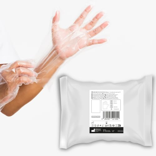 10.000x ARNOMED® PE Einmalhandschuhe Damen, Einweghandschuhe im Beutel | Plastik Einweghandschuhe, Plastikhandschuhe zum Haare färben, Dieselhandschuhe, Bäckerhandschuhe, Lebensmittelhandschuhe