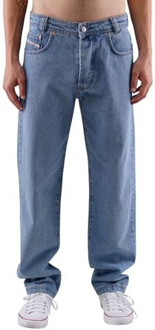 Zicco 472 Stone - Pantalones de corte de zanahoria, azul, 33W x 30L