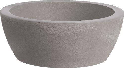 NICOLI THETIS Vaso Rotondo in Resina, Fioriera Grande da Esterno e Interno - Vaso per Terrazzo e Giardino, Resistente UV e Intemperie, Design Italiano Made in Italy - Cenere Ø40 cm