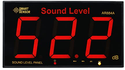AR884A Schallpegelmesser mit großem LCD-Bildschirm Digitaler Schallpegelmesser zur Wandmontage Digitaler Geräuschmesser Dezibel-Überwachungstester Geräuschvolumen-Messgerät 30-130 dB