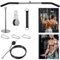Lyndwin Kabelzug Fitness Latzug Gym Kabel mit 100cm Latzugstange, Fitness Kabelzug Set Trainer Trizeps Bizeps Rücken Arm Trainingsgerät Latzugturm Kabelturm Sportgeräte Home Gym Workout Zuhause