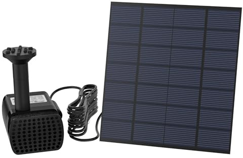 FIVMEN Solar Springbrunnen Solarbrunnen für Draussen 1.8W Solarspringbrunnen mit 4 Düsen Teichpumpe für Teich Vogeltränke Pool Garten Außen (Quadratisch)