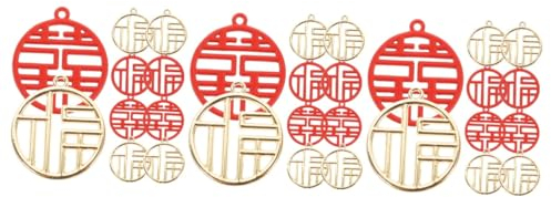 NUOBESTY 60stücke Auspicious Pendants Hollow Fu Für Schmuck Zubehör Für Armband Und Halskette Neujahrs Dekoration