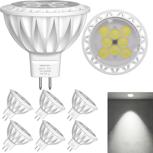 AIMEOKO 6 Stück GU5.3 LED Kaltweiss 5W kaltweiß