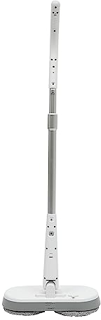 Kabellos Elektrischer Mopp, Bodenwischer mit Sprühfunktion, Akku Wischmopp mit Schrubben und Polieren Funktionen Inkl. 4 Reinigungstücher 350ML Wassertank und LED Beleuchtung