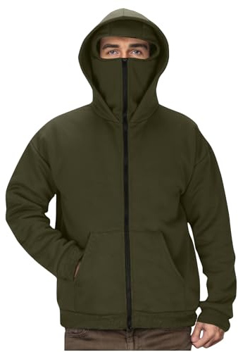 Generico Felpa Uomo con Zip e Cappuccio Invernale Giacca Pile Maglione in Morbido con Cappuccio da Uomo Top Felpe da Lavoro Sweater vestibilità Comoda, Casual, Sportiva, Calda, per Autunno e Inverno