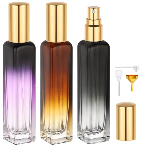 Segbeauty Porta Profumo da Borsetta, 3 Pezzi 15ml Boccette Profumi Vuoti, Contenitore Spray in Vetro, Ricaricabile e Portatile, per Regali, Accessori da Viaggio