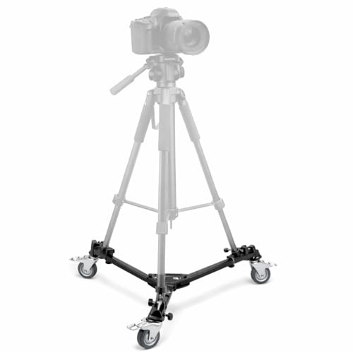 Acuvar Photography Tripod Dolly, Heavy Duty 33lbs Capacity Tripod Wheels with Rubber Wheels, Adjustable Leg Mount and Carry Bag for Canon Nikon Sony DSLR Cameras Camcorder Photo Video Lighting