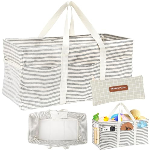 Strandtasche XXL Familie, Badetasche XXL Familie mit Kleine Aufbewahrungstasche, Saunatasche Wasserdicht Einkaufstasche Faltbar, Tote Bag für Reisen Einkaufen und Alltag