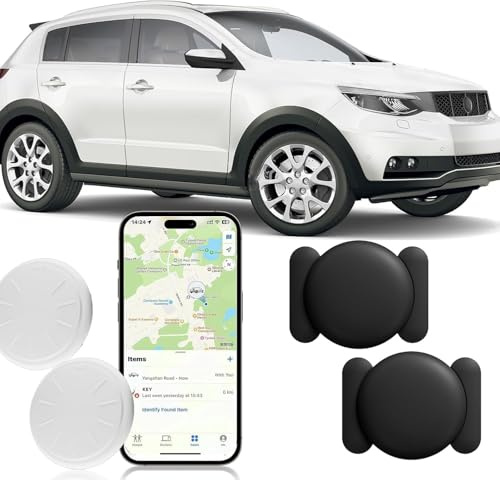Tracker Device for Vehicles,Real Time GPS Car Tracker Work with Apple Find My(iOS Only),No Monthly Fee Anti-Theft Car Locator,Hidden Car GPS Tracker with Magnetic Case (Black,2PCS)