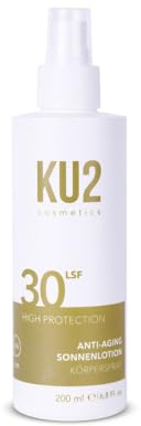 KU2 Cosmetics Anti Aging Sonnenspray LSF 30, 200 ml | UVA & UVB-Sonnenschutz, Für Gesicht & Körper, Sonnencreme mit Pflegeformel, Made in Germany