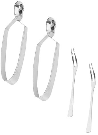 VINTORKY Ensemble Argenté Pinces à Escargots 4 Pièces en Acier Inoxydable Haute Résistance Service Alimentaire pour Table à Domicile
