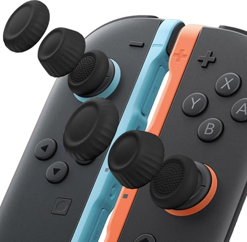 Cappucci Ergonomici per Joystick Switch 2, Design Elegante Blu e Arancione per un Controllo Migliorato, Set di 6 Coperture Testurizzate per Joystick