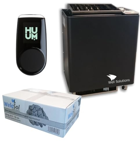 Well Solutions Saunaofen Bi-o Mat 6 kW mit Saunasteuerung Local Classic schwarz