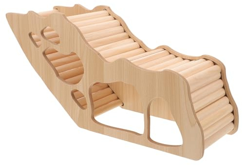 Mobestech Maison Bois pour Hamster Multifonction Cachette et Tunnel Ludique pour Rongeurs Habitat Naturel pour Repos et Jeu Accessoire Bois à Ronger pour Cage de Hamster et Rats
