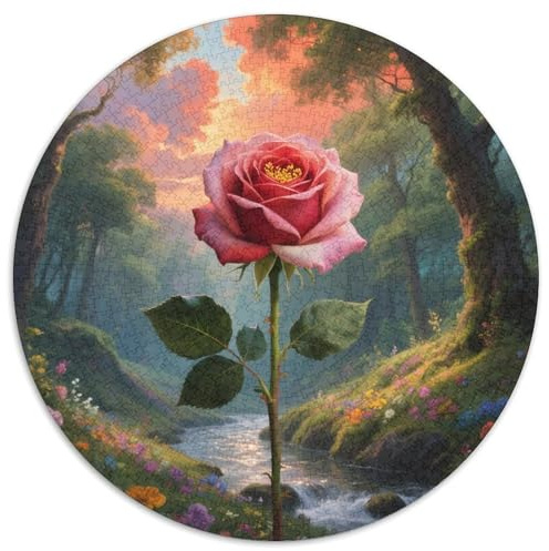 Rose 1000 Stück Puzzle Rund Fur Erwachsene Und Kinder Blumen Geschicklichkeitsspiel Geschenk Fordernd Kleinkinder Groß 1000pcs (67.5x67.5cm)