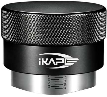 IKAPE Coffee Products, 58MM Coffee Distributor, Gravity Adaptive Espresso Distributor Fits All 58MM Espresso Portafilter, Compatible with 58MM Delonghi Bottomless Portafilter (Black)