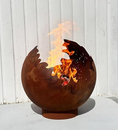 Feuerkugel 30cm Kugel zum Befeuern oder zum Bepflanzen Edelrost Gartendeko