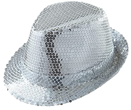 HUT - FEDORA - silber, Event Party Partyhüte Silvesterhut 80er Jahre