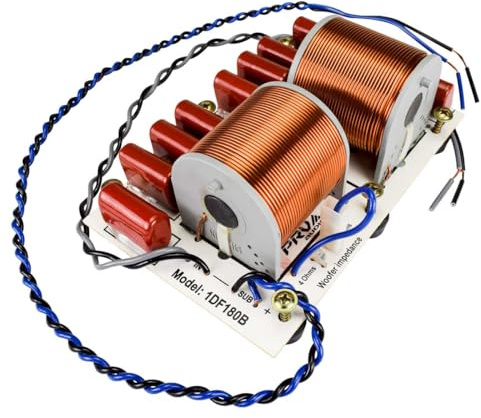 PRV AUDIO Low Pass Crossover 1DF180B Low-Pass Filter for Speaker and Subwoofer Crossover Point at 180 Hz with Unique Selectable Features