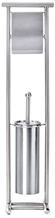 WENKO Stand WC-Garnitur Lioni - WC-Bürstenhalter, Edelstahl rostfrei, 19 x 76 x 19 cm, Satiniert, 76 x 19 x 19 cm