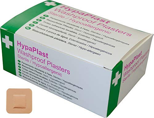 Safety First Aid Group - HypaPlast Pink Washproof Plasters, 3.8x3.8cm (Pack of 100)