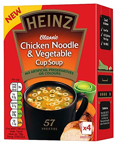 Heinz Classic Chicken Noodle & Vegetable Cup Soup, 4x18g
