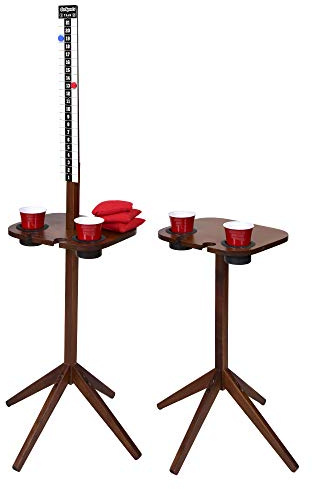 GoSports ScoreCaddy Set of 2 Outdoor Scoreboard Tables with Drink Holders - Perfect Score Tracker Accessory for Backyard Cornhole and Yard Games