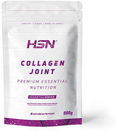 HSN Colágeno Salud Articular | Cereza 500g | Glucosamina, Condroitina, MSM, Cúrcuma, Boswellia Serrata, Pimienta Negra, Vitaminas y Minerales | No Incluye Dosificador | No-GMO, Sin Gluten