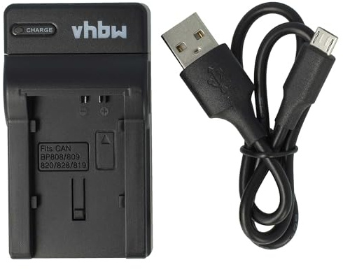 vhbw USB Ladegerät kompatibel mit Canon Legria HF M46, HF M306 HD, HF M406 Kamera Camcorder/Akku - Ladeschale, Ladeanzeige, 8,4 V