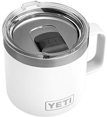 YETI Rambler 14 oz Mug, Vacuum Insulated, Stainless Steel with MagSlider Lid, White