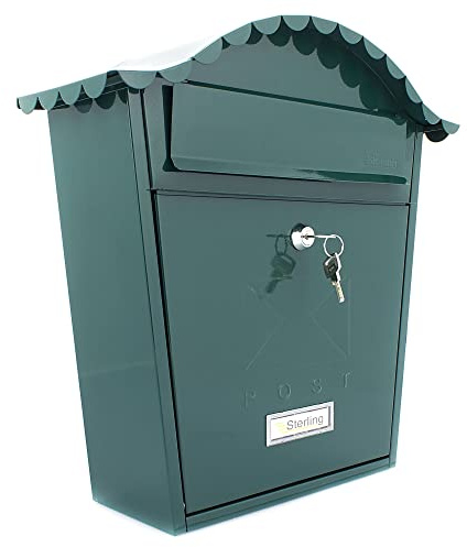 Burg-Wächter MB01CWG Classic Wandmontage, verzinkter Stahl, abschließbar, wetterfest, Briefkasten, Chartwell Green